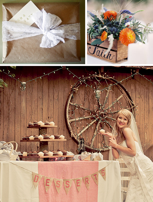 burlap rustic wedding decor