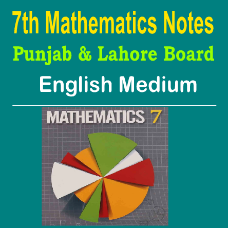 7th Mathematics English Medium Punjab Board Notes Easy Mcqs Quiz Test