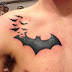 Flying Bat Tattoo Designs On Full Men Chest