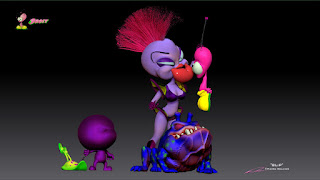 "BLiP"_"(Xixax Capture) - Queen Cosma Zarah,Orbit, Warp, EBN, OZN & Grawg "_Character design & ZBrush Sculpture ©Pierre Rouzier