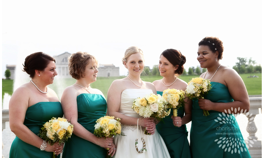 green and ivory wedding