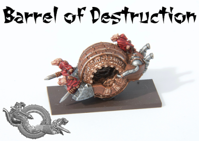 Unit consists of a single barrel of destruction model. Lead-free pewter, supplied unpainted and without bases.