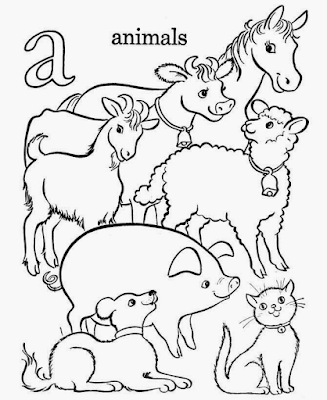 Desenhos de Animais em Ingles pra Colorir