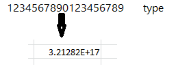 An Example for the Long number that is not shown correctly in Excel