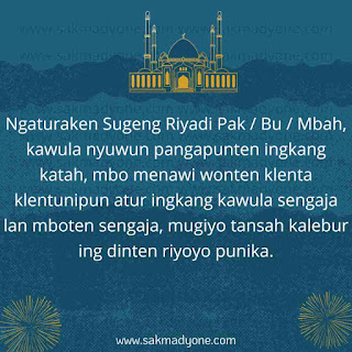 Ucapan Sungkem Lebaran Bahasa Jawa Halus