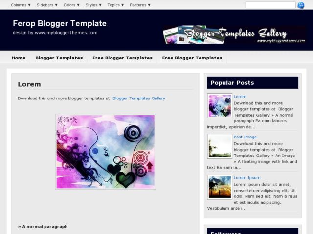 Ferop Blogger Template