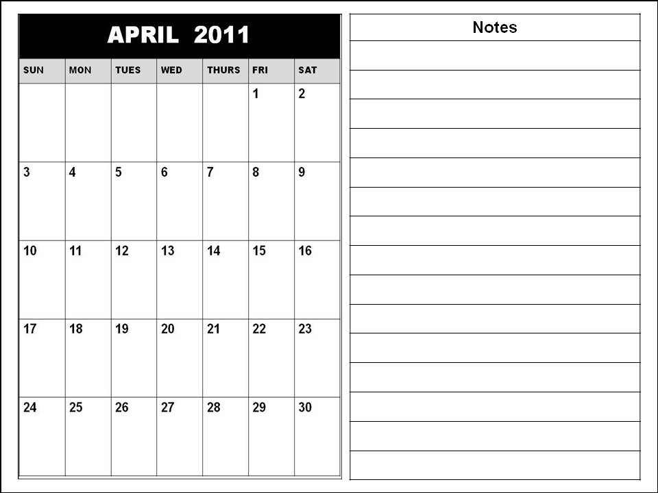 blank 2011 calendar april. lank calendar april 2011.