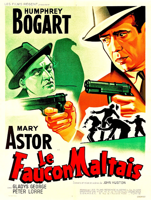 LE FAUCON MALTAIS. Francia, reposición 1962: 120 x 160 cms. Ilustración: Jacques Bonneaud. Impresión: Cinémato, París. EL HALCÓN MALTÉS. The Maltese Falcon. 1941. Estados Unidos. Dirección: John Huston. Reparto: Humphrey Bogart, Mary Astor, Gladys George, Peter Lorre, Barton MacLane, Lee Patrick, Sydney Greenstreet, Elisha Cook Jr., Ward Bond, Walter Huston, Jerome Cowan.