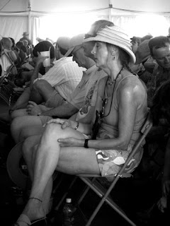 Woman Napping in the Blues Tent at Jazz Fest