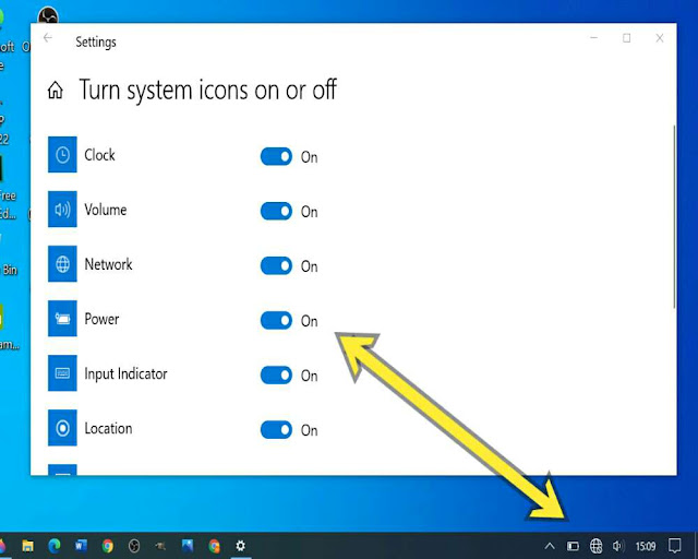cara mengembalikan icon baterai hilang di taskbar windows 10, cara menampilkan icon baterai yang hilang di windows, cara mengatasi icon baterai hilang di windows 10
