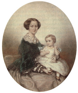 Ernst Benedikt Kietz: Mathilde Wesendonck mit ihrem Sohn Guido. 1856