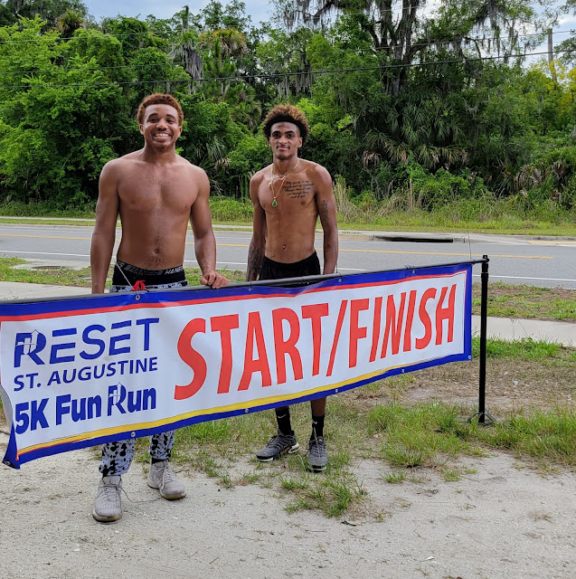 West Augustine natives Jawaun Boyson and Larron Burden at the RESET 5K fun run