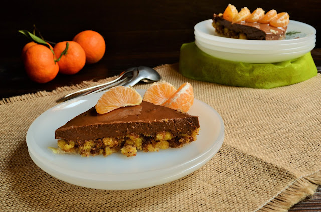 Tarta de chocolate, naranja y mandarina