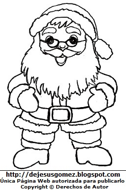 Dibujo: Papa Noel o Santa Claus para colorear, pintar e imprimir. Dibujo de Papa Noel de Jesus Gómez