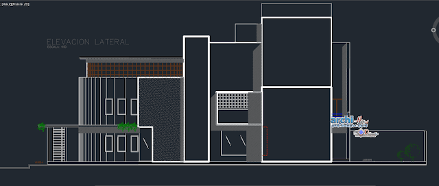 Family house 4 floors in AutoCAD 