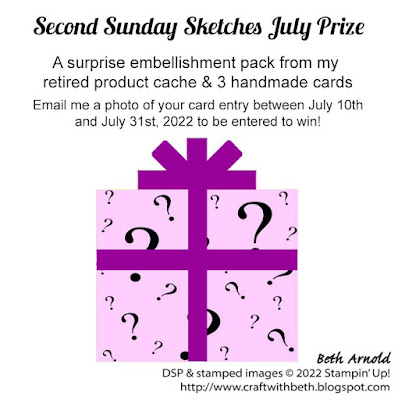Craft with Beth July 2022 Second Sunday Sketches #39 challenge sketch challenge prize graphic