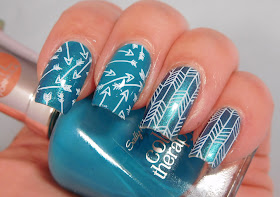 Sally Hansen Teal Good & Reflection Pool, stamped with UCB 18-02 and Messy Mansion Chalk