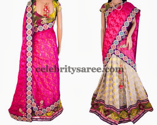 Half Saree with Stone Patches