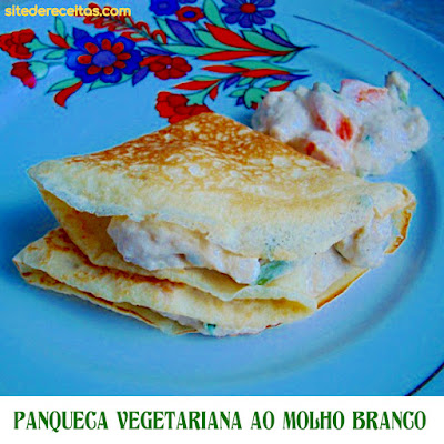 Panqueca vegetariana ao molho branco