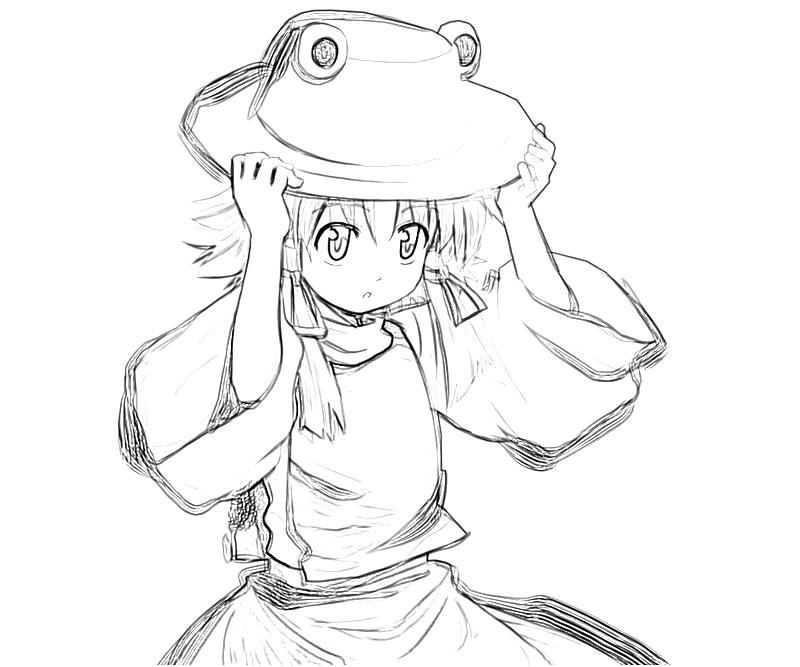 printable-suwako-moriya-frog-hat-coloring-pages