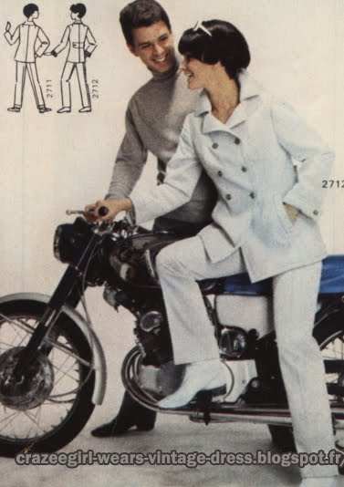 Pant suit peacoat pea coat jacket - 1967 mopeds, motorbikes, motorcycles, scooters 60s 1960 mod