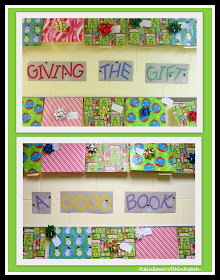 photo of: "Gift of a Good Book" Bulletin Board for Christmas via RainbowsWithinReach RoundUP of Christmas Bulletin Boards