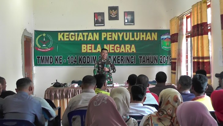 Satgas TMMD Ke 104 Kodim Kerinci Beri Penyuluh Bela Negara