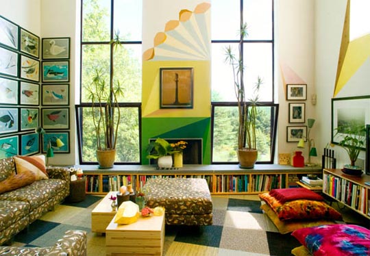 Bold design, geometric patterns, fun interior