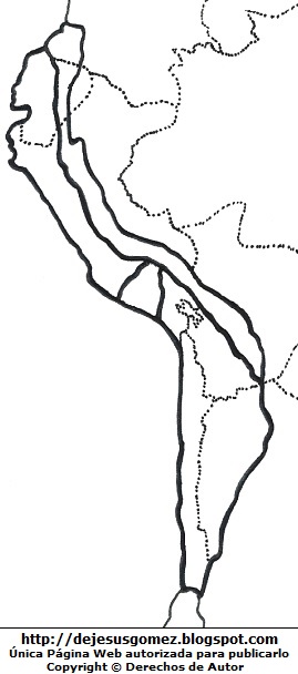 Mapa del Tahuantinsuyo para niños para colorear o pintar. Dibujo del Mapa del Tahuantinsuyo hecho por Jesus Gómez