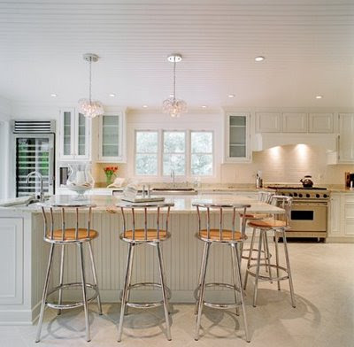 Kitchen Island  Stools on Opposite Direction These Chrome Stools Are Unexpected In Today S