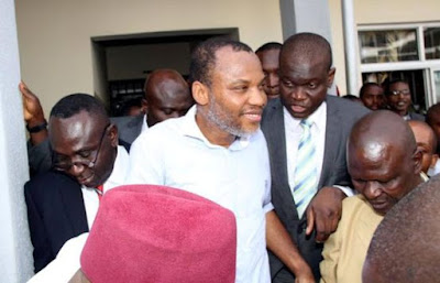 nnamdi kanu arrives at abuja court