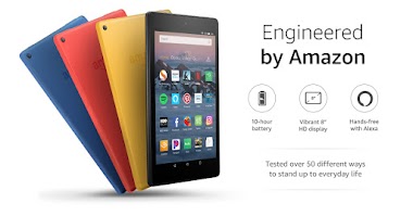 Fire HD 8 Tablet | 8" HD Display, 16 GB, Punch Red - with Special Offers + Kindle Unlimited (with auto-renewal)