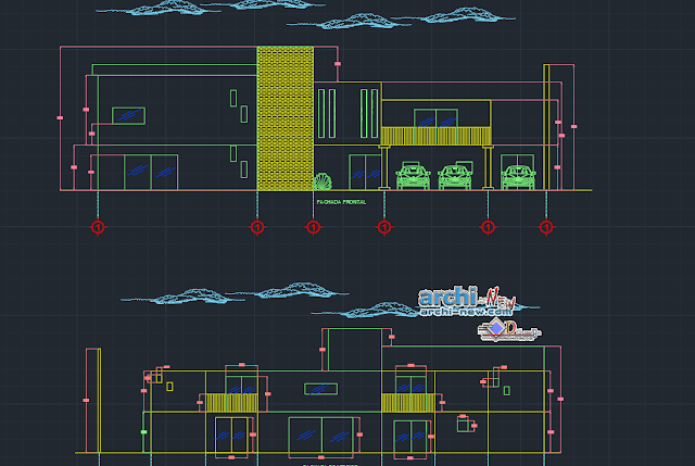 Residential duplex house Dwg  