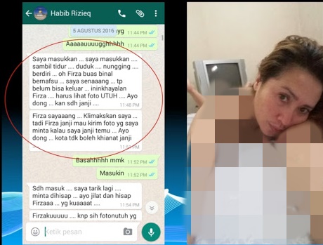 Heboh! Beredar Unggahan Chat Mesum Habib Rizieq Shihab dan Firza Husein