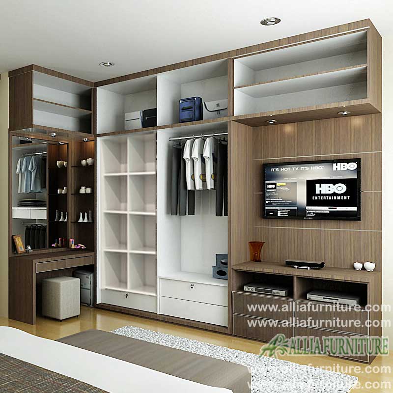  Lemari  pakaian sudut minimalis model ivi Allia Furniture