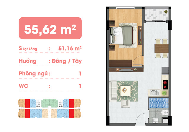 MẶT BẰNG CHI TIẾT CĂN HỘ 55,6m2 HIỆP THÀNH