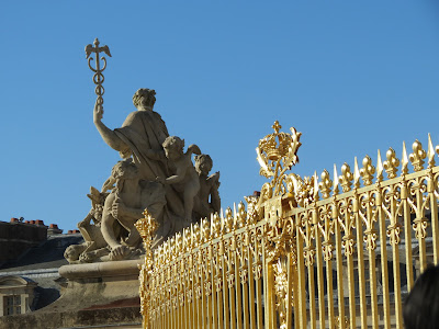 The restored golden gate entrance to Le Chateau de Versailles, french for The Palace of Versailles, just outside Paris, France www.thebrighterwriter.blogspot.com