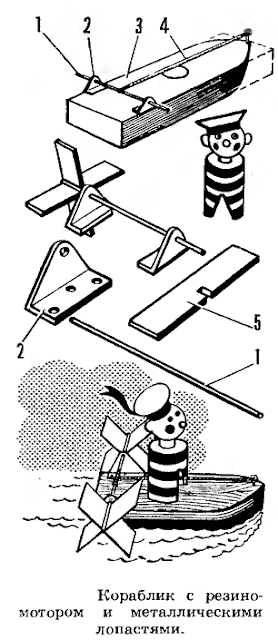 кораблик с резиномотором