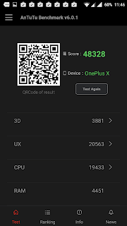 OnePlus X - Skor hasil Antutu Benchmark