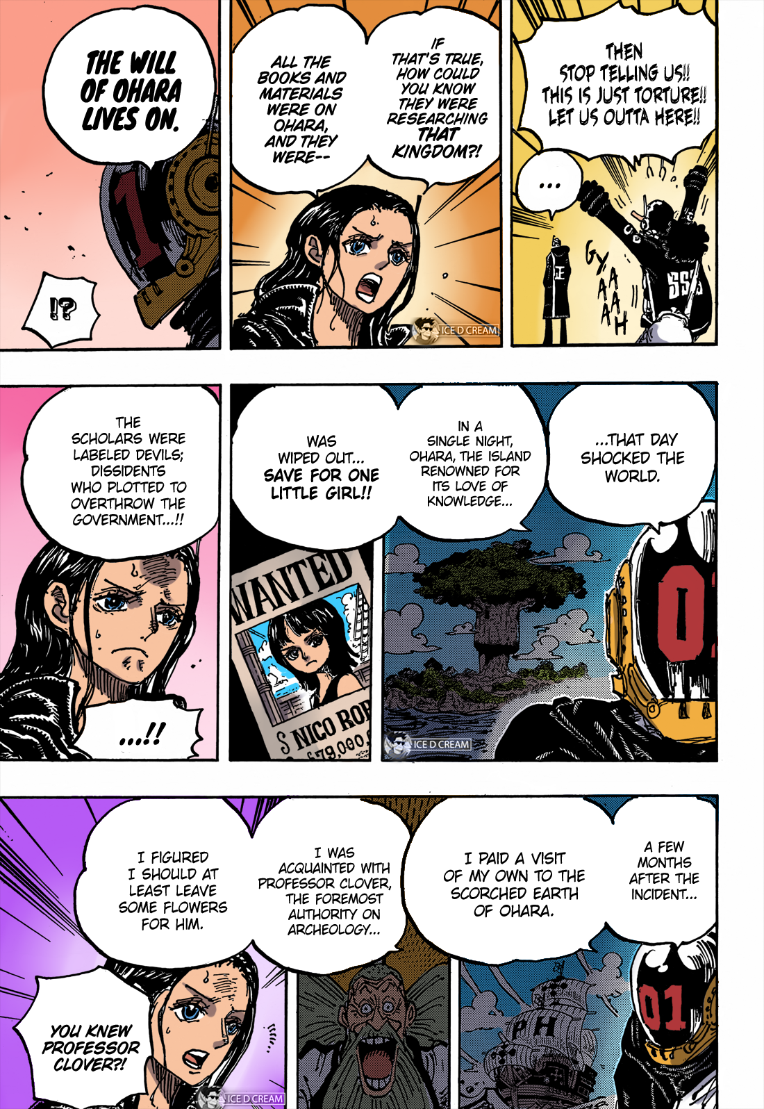 One Piece Chapter 1066 The Will Of Ohara Colored Full