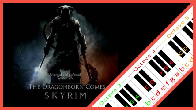 The Dragonborn Comes (Skyrim) Piano / Keyboard Easy Letter Notes for Beginners