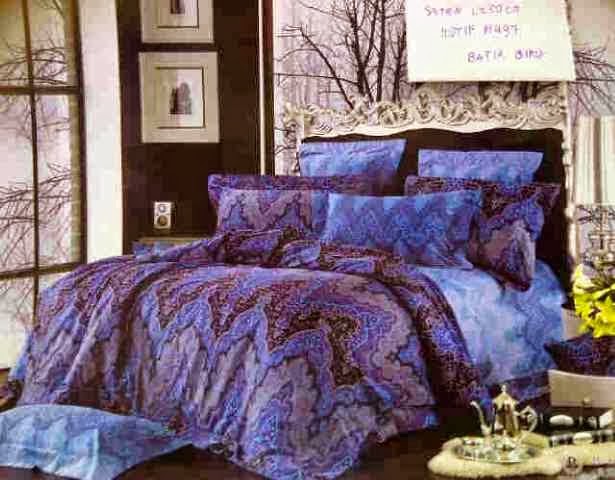 Sprei Jepang Biru Motif Batik