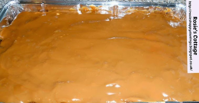 Scottish Shortbread Base Covered With Layer Of Caramel