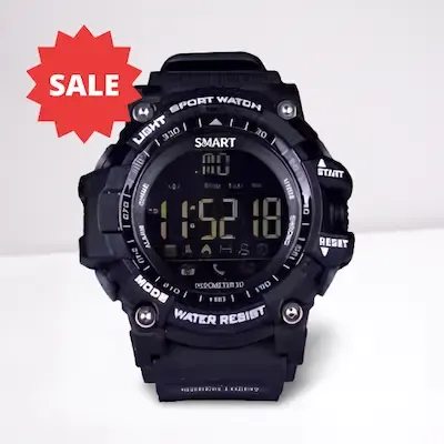 A picture of the Sport watch EX16 Military with a white and gray background