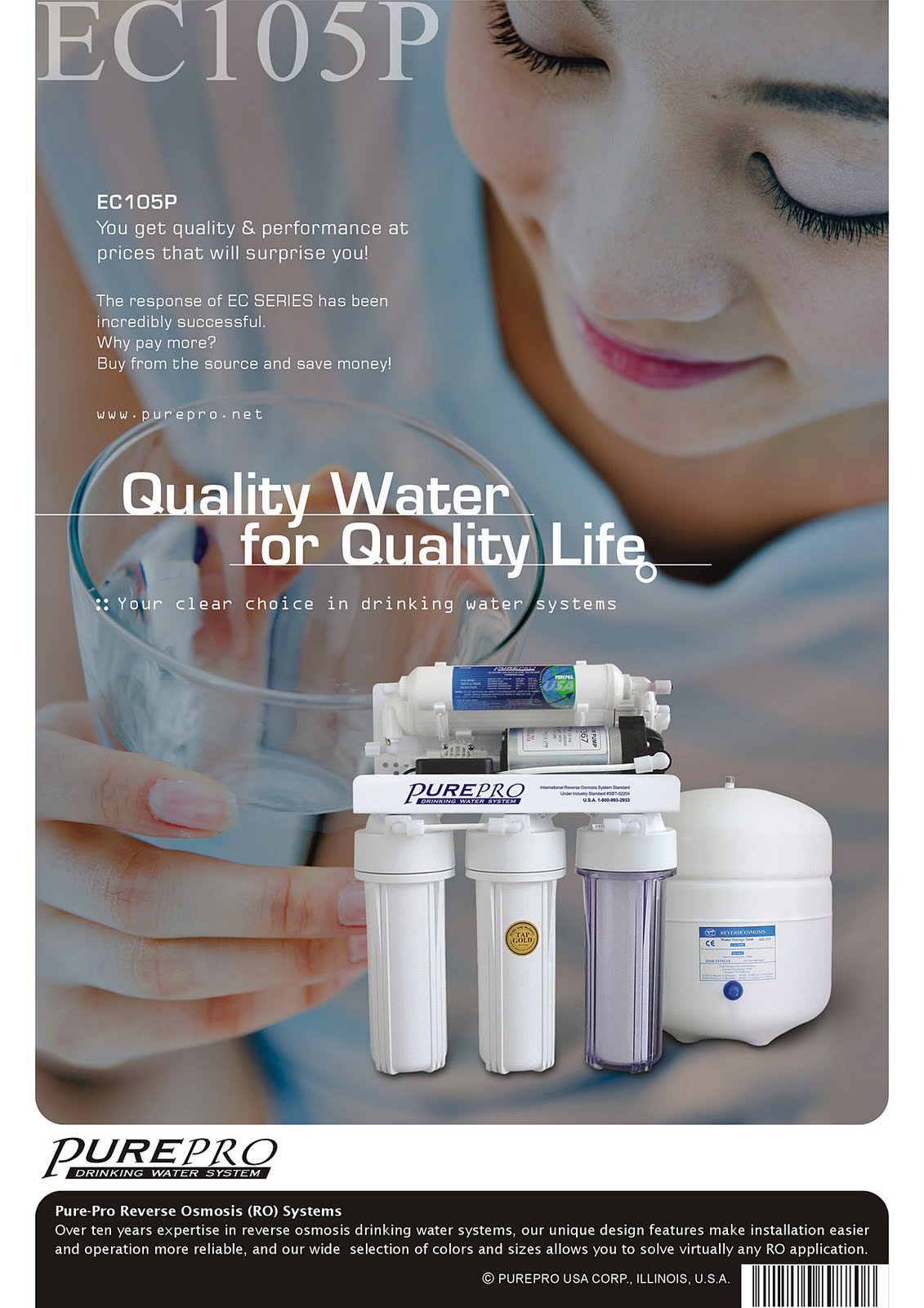 PurePro® EC105P Reverse Osmosis Water Filter System