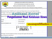 Aplikasi Cetak hasil pengumuman lulus dan tidak lulus siswa format Excel sederhana