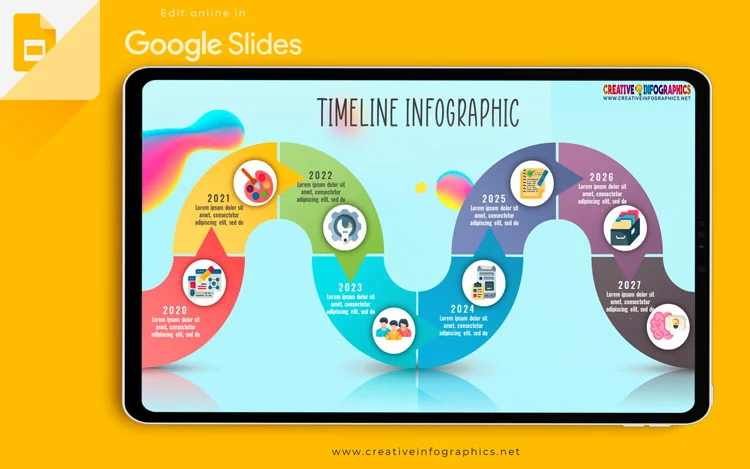 Free Google Slides timeline template with creative design.