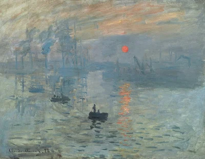 Impression, Sunrise (Impression, soleil levant), 1872; the painting that gave its name to the style and artistic movement. Musée Marmottan Monet, Paris painting Claude Monet