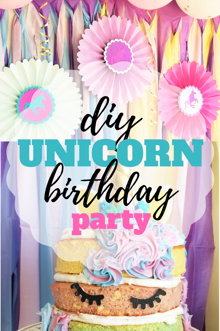 DIY Unicorn Birthday Party Decorations - Banner, Cake Topper