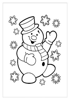 דף צביעה איש שלג חמוד ופתיתי שלג